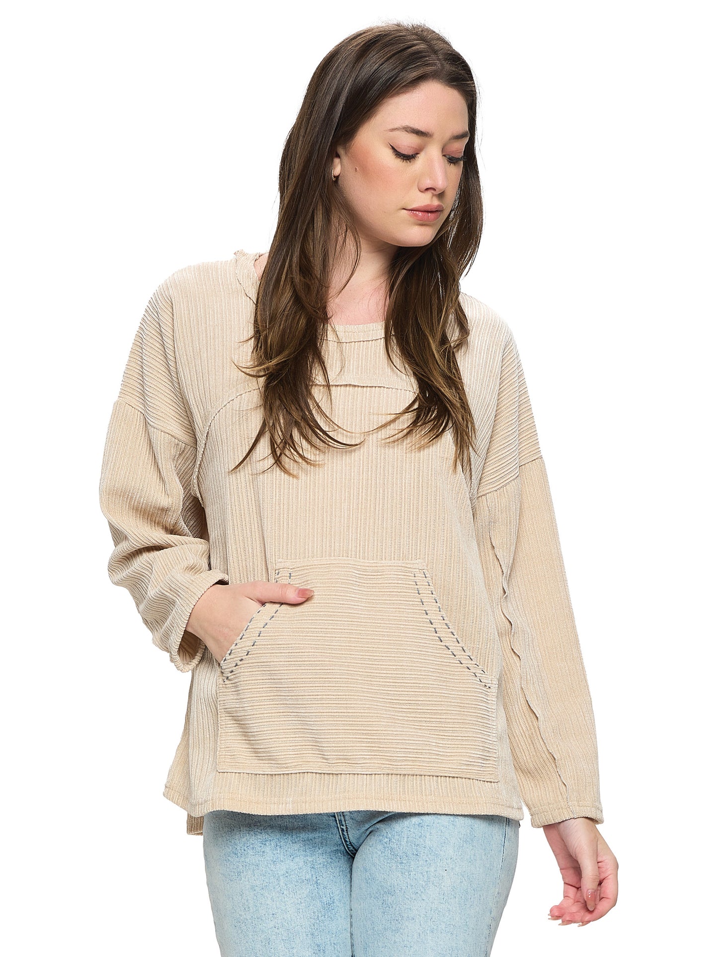 Pullover Casual Patchwork Oversized