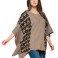 Poncho Overzised Tribal Ribbed