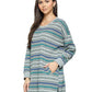 Long Pullover Casual Long Striped Easy Fit