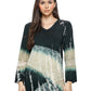 Tunic Top Boho Patchwork Tie Dye Burn out