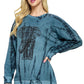 Pullover Top Boho Tie Dye Elephant Print