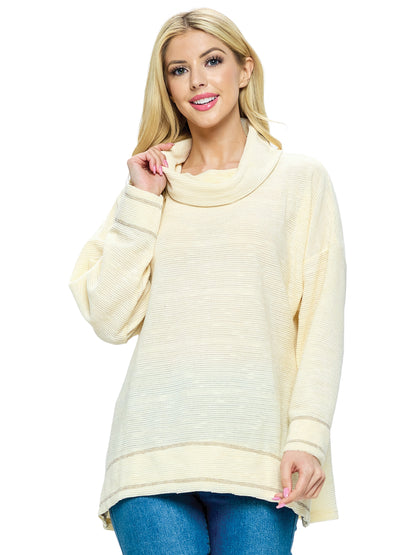 Sweater Top Slouchy Oversized Cowl Neck
