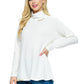 Top Ribbed Knit Mock Neck Hansdtitches