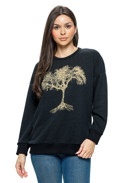 Pullover Tree of Life Print Boho Comfy