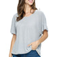 Top Waffle Knit Hand Stitched Details