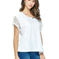 Top Casual Loose Fit Lace Sleeves