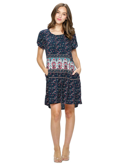 Dress Floral Pattern With Pockets