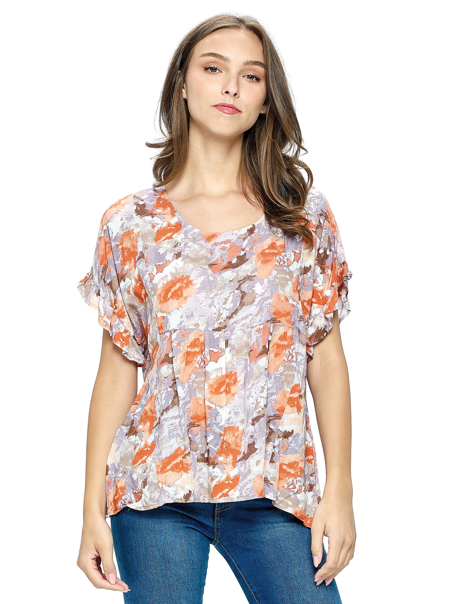 Floral Blouse Ruffled