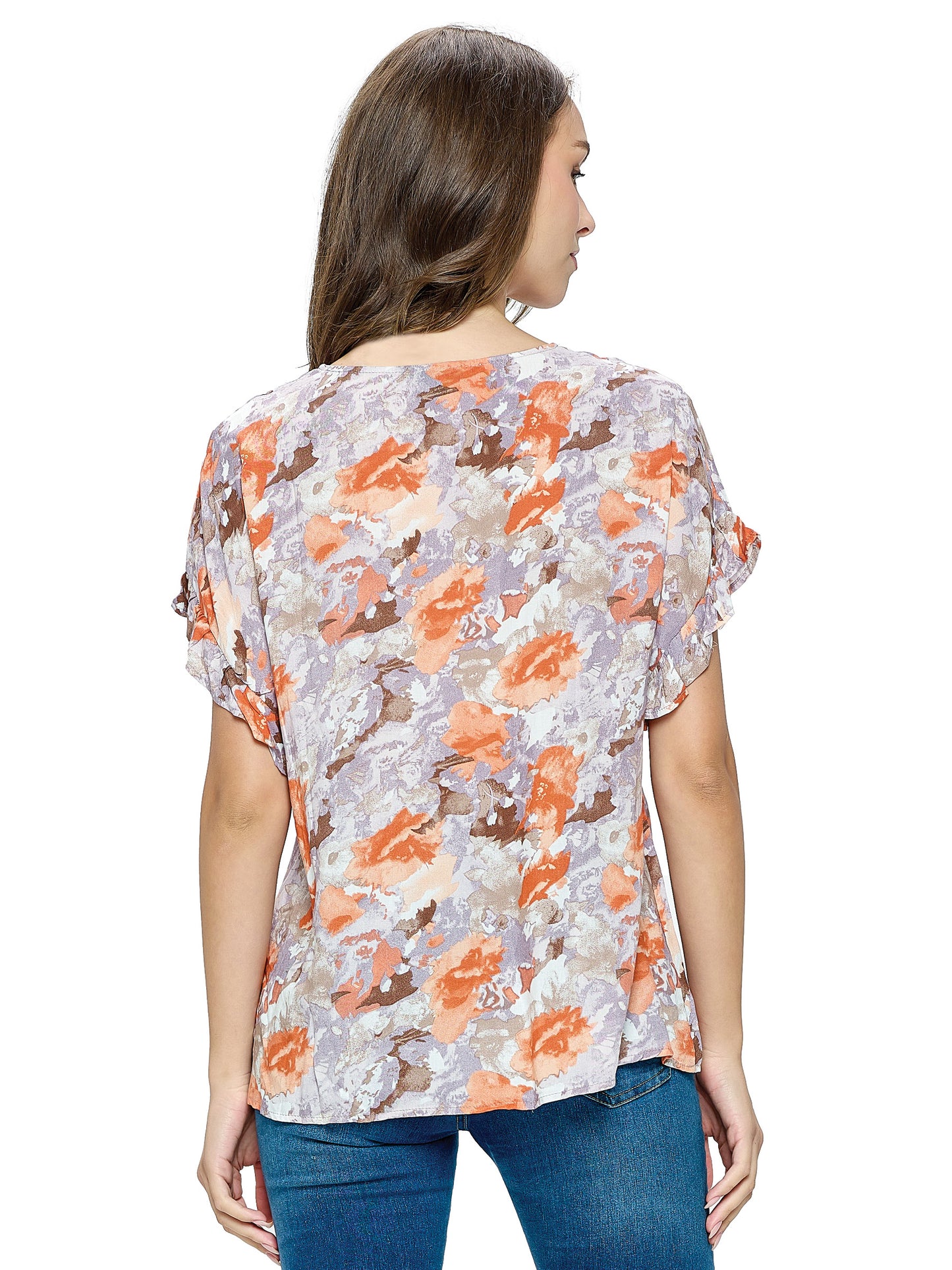 Floral Blouse Ruffled