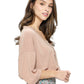 Crop Top Textured Elastic Hem