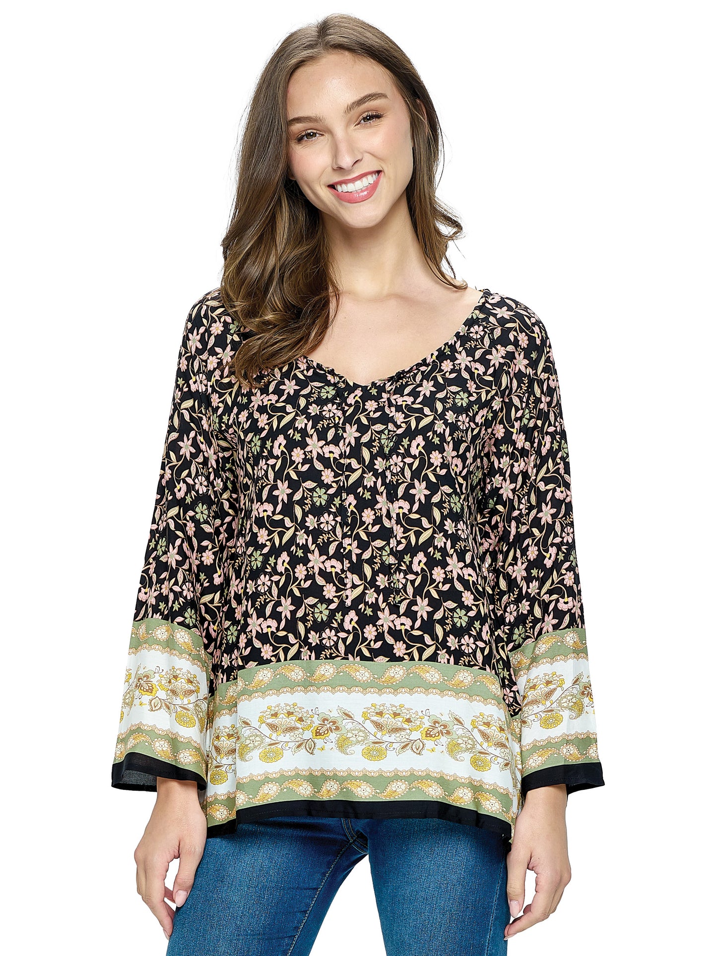 Top Floral Boho Easy Fit