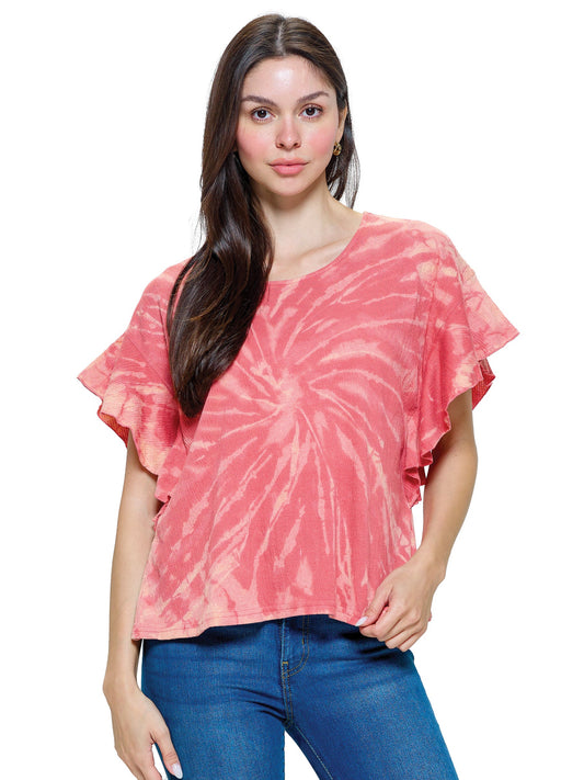 Top Spiral Tie Dye Ruffle