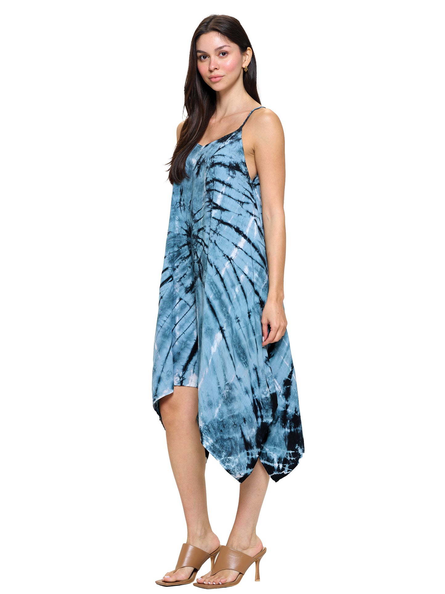 Midi Dress Spiral Tie Dye