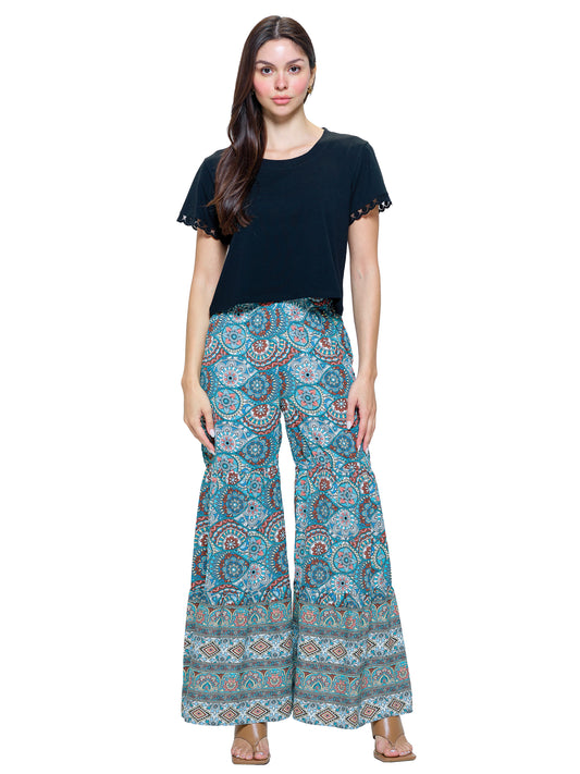 Pants Palazzo Floral Tiered