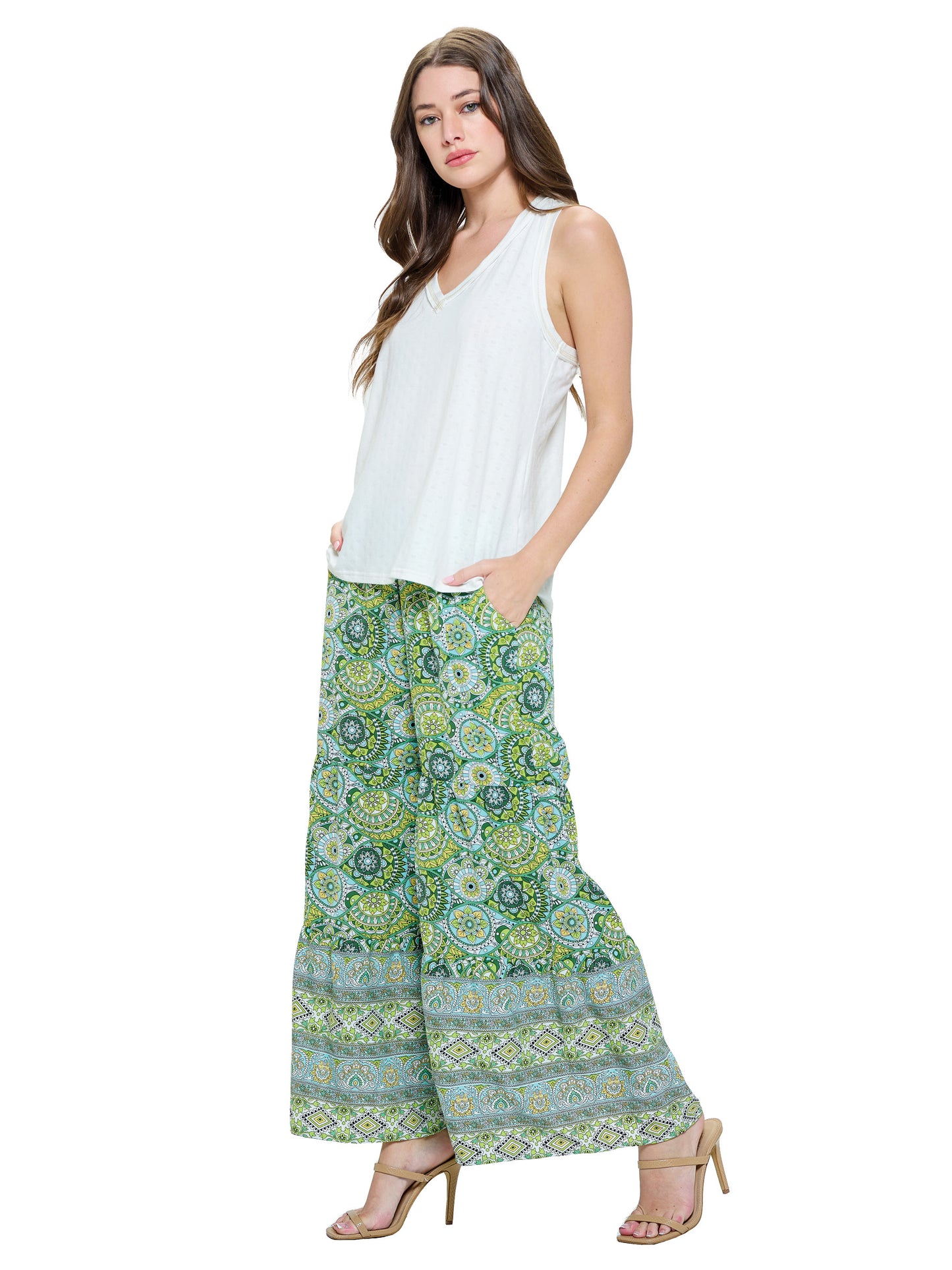 Pants Palazzo Floral Tiered