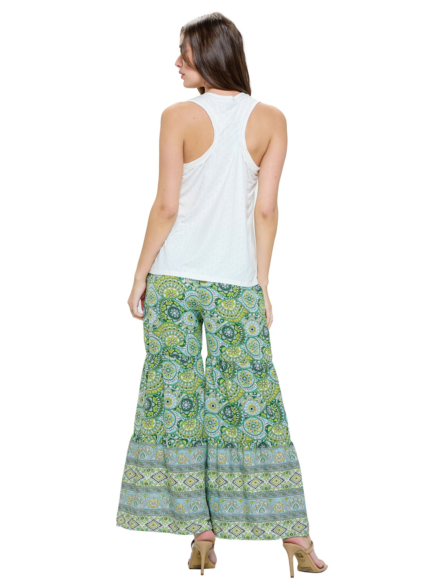 Pants Palazzo Floral Tiered