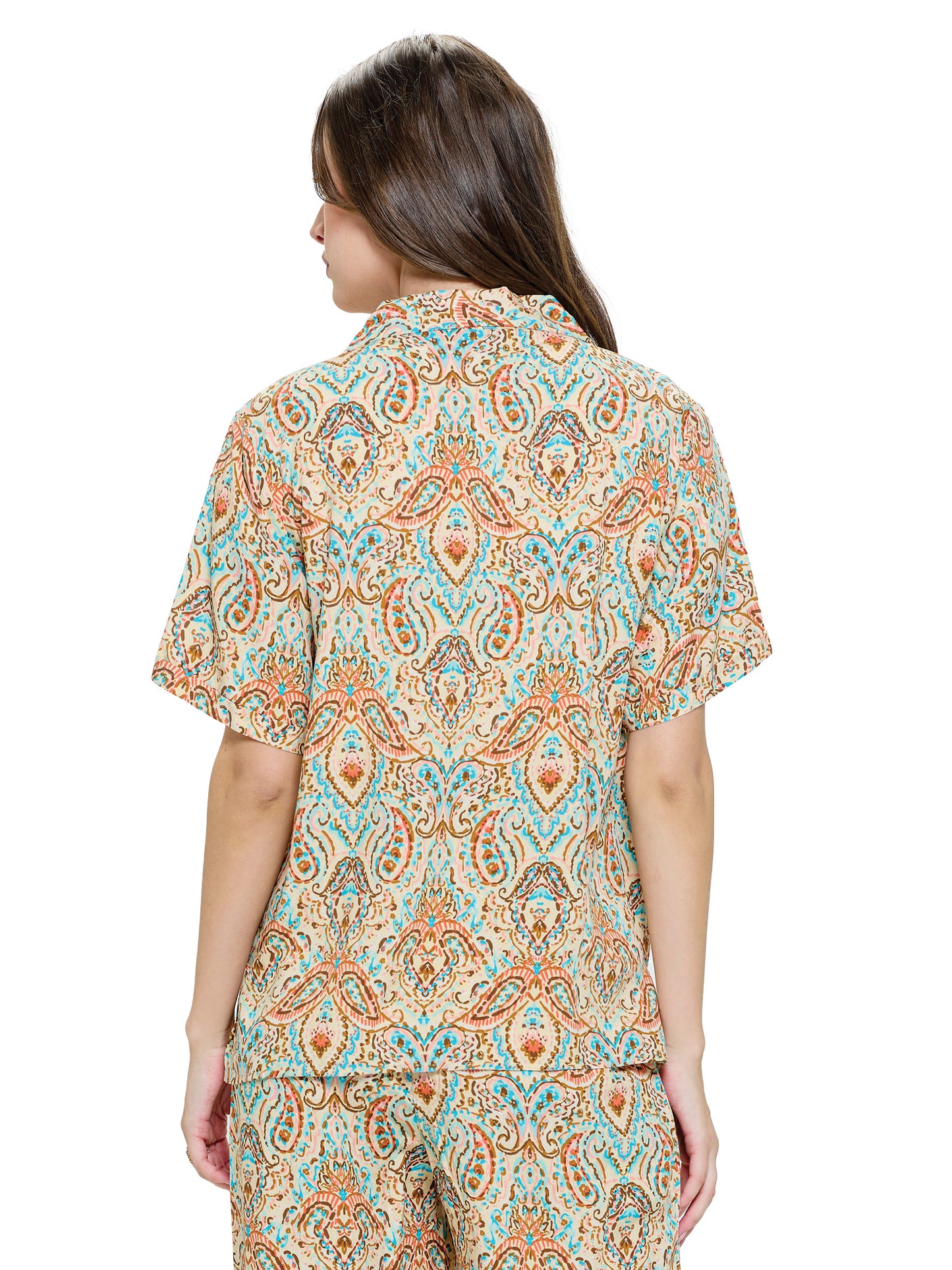 Button up Blouse Paisley Print Multi