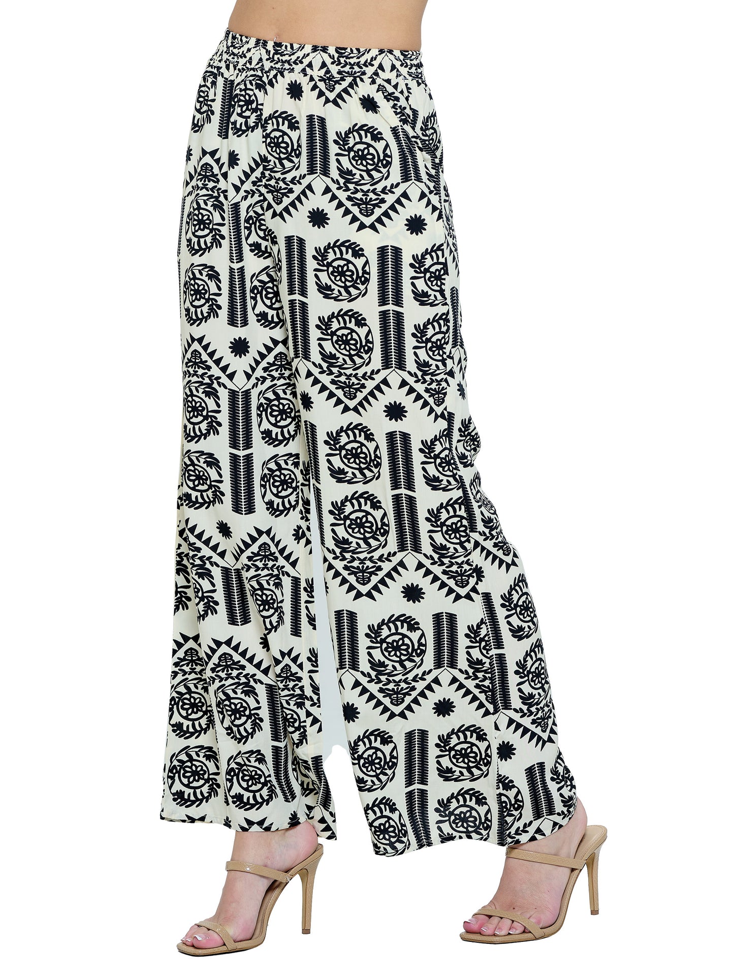 Pants Wide Leg Floral Tribal Print