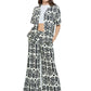 Pants Wide Leg Floral Tribal Print