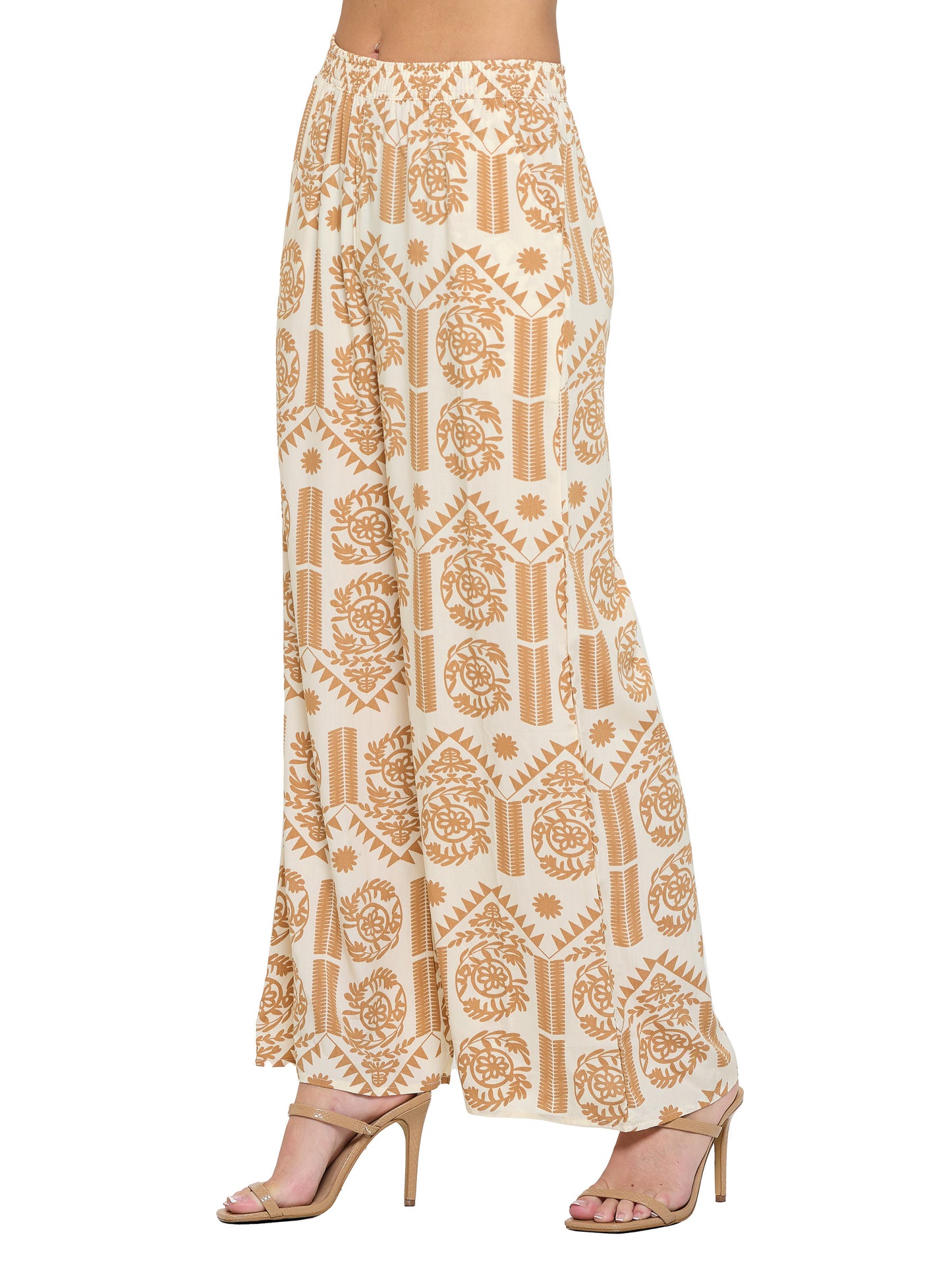 Pants Wide Leg Floral Tribal Print