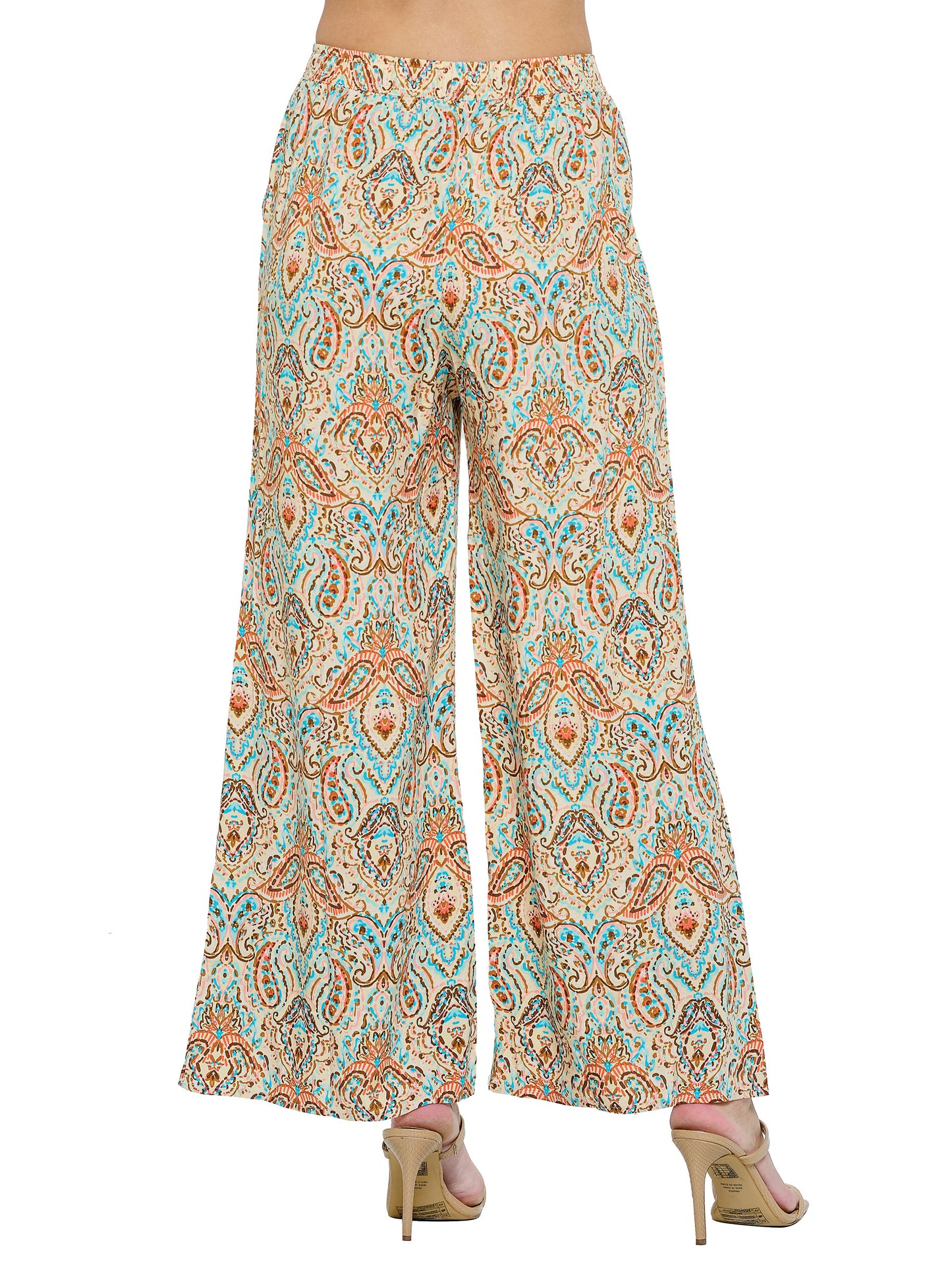 Pants Wide Leg Paisley Print Multicolor