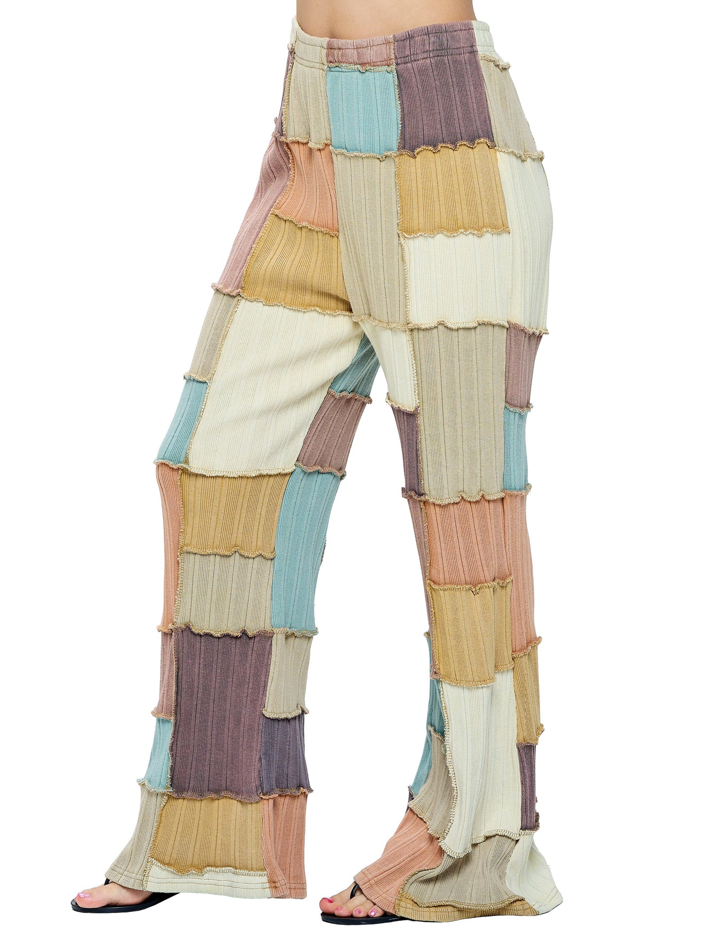 Pants Hippie Patchwork Multicolored Stitching