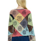 Top Hippie Patchwork Art Hand Printed Bell Sleeves