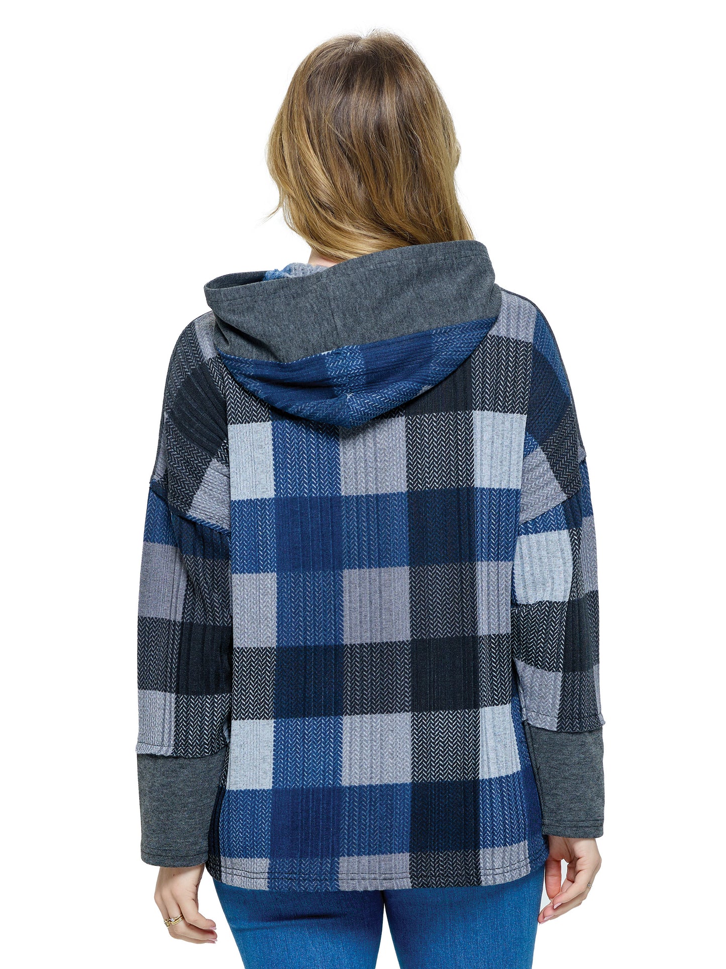 Hoodie Colorblock Patchwork Casual