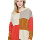 Hoodie Boho Colorblock Patchwork Stitching