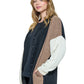 Jacket Cozy Chic Patchwork Ribbed Colorblock