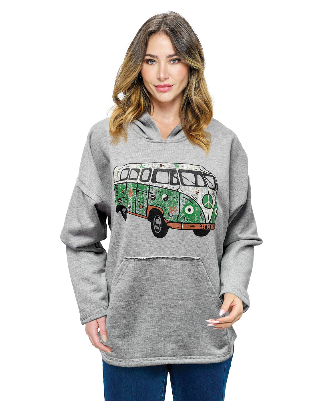 Hoodie Boho Van Life Peace Love Print