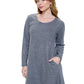 Dress Cozy Ribbed hand stich Accents Pockets