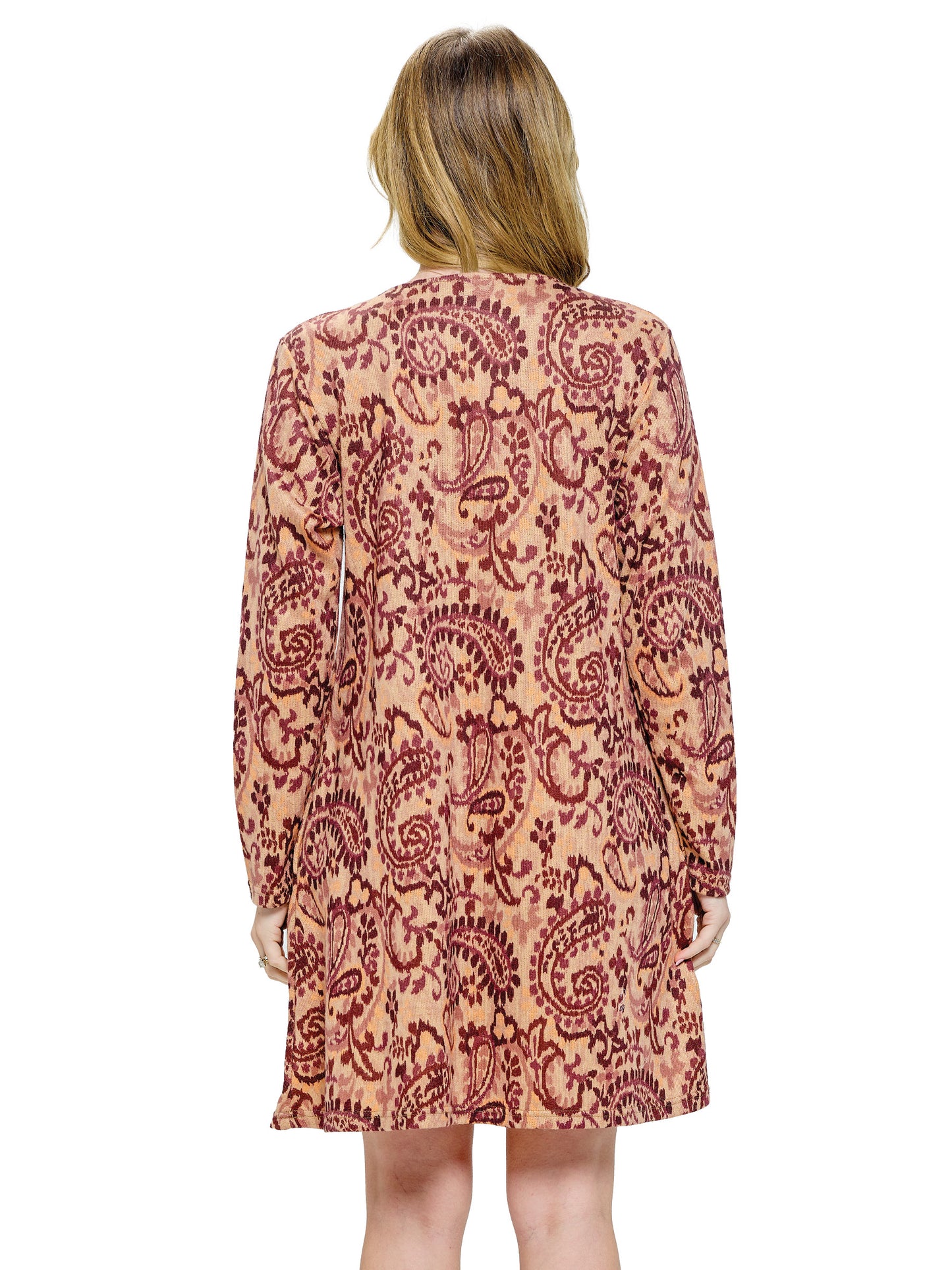 Dress Boho Paisley Print Pockets