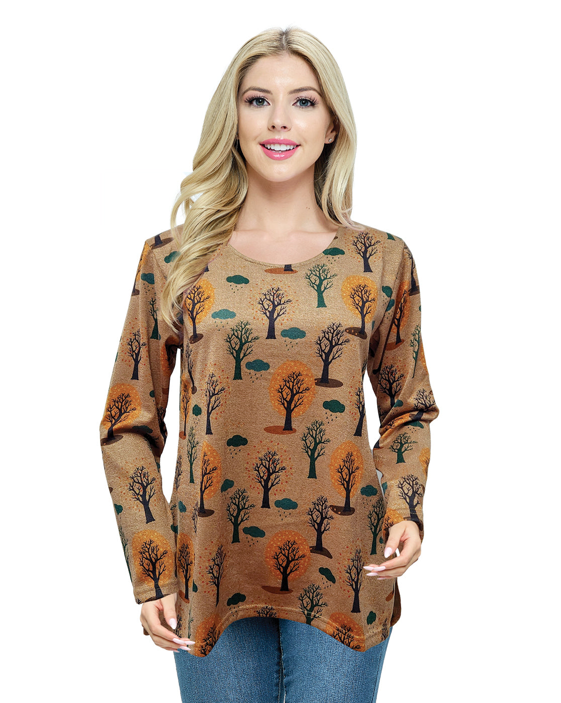 Pullover Top Loose Fit Tree of Life Forest