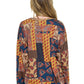 Pullover Top Patchwork Print Multicolor Paisley