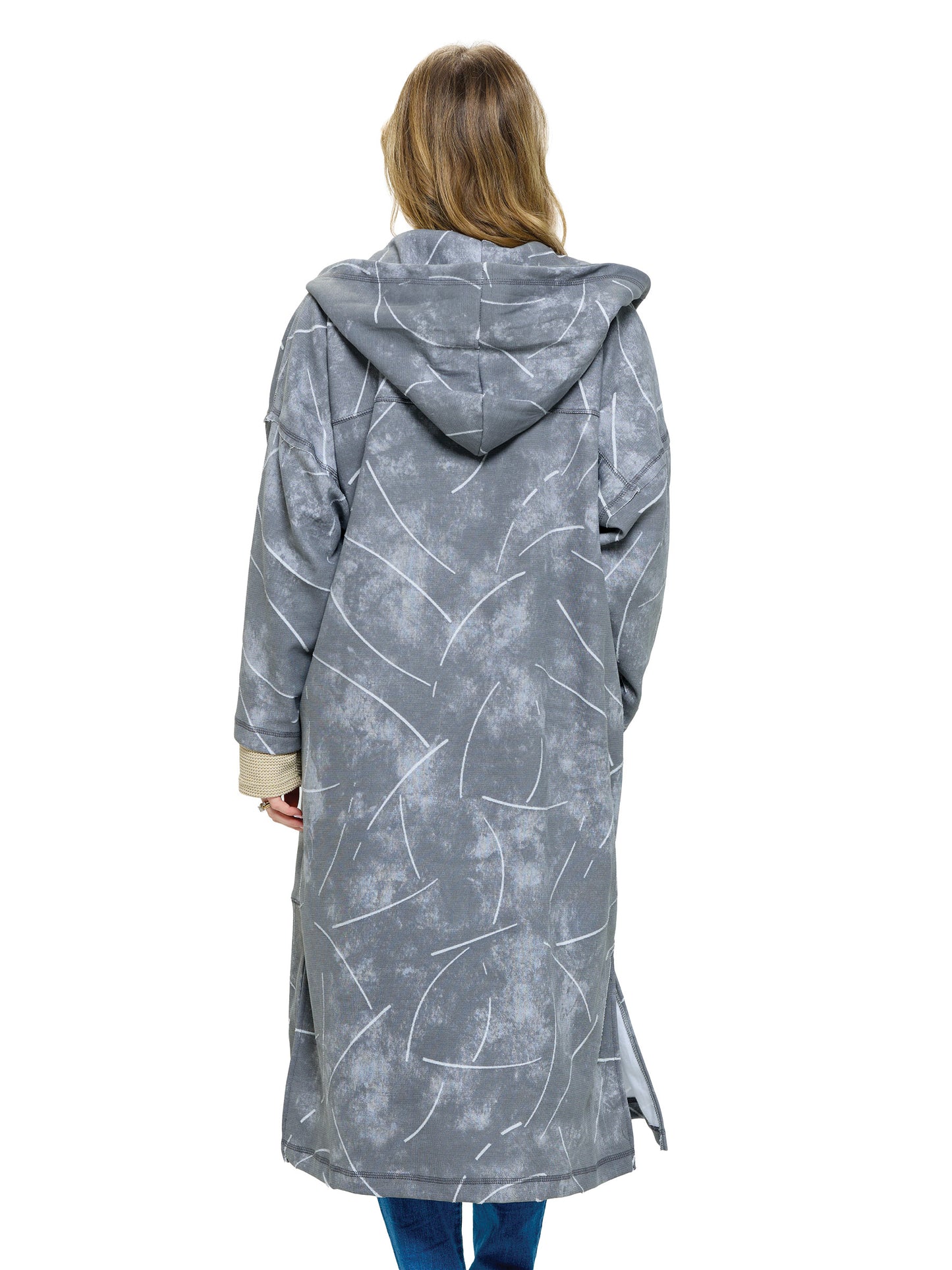 Long Jacket Patchwork Stitching Tie Dye Design