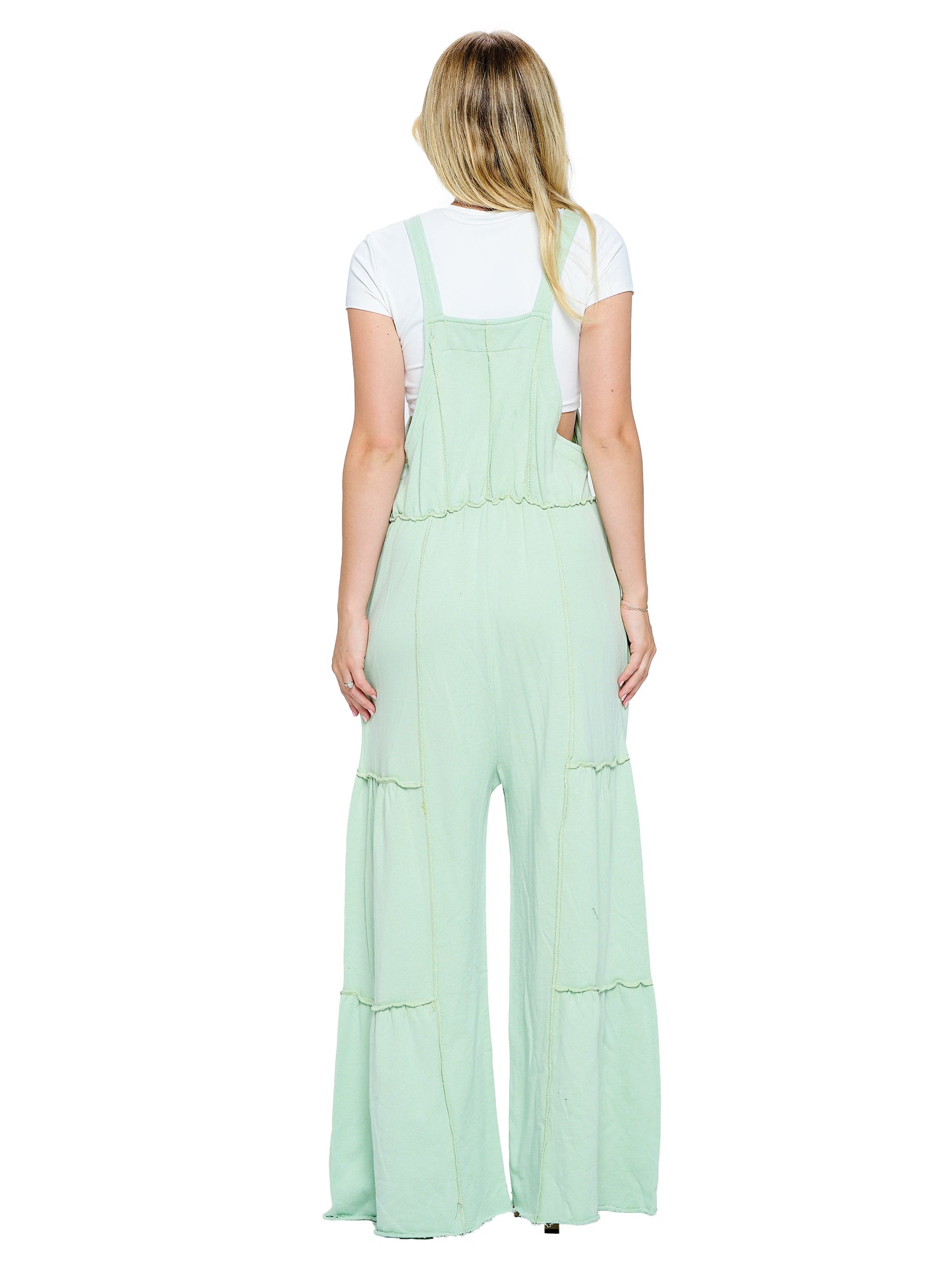 Overall Boho Wide Leg Ruffled