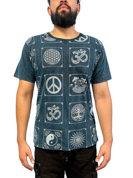 Men's T-shirt Block Symbols Printed