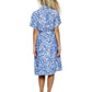 Dress Floral Boho Button Up Belted Dress
