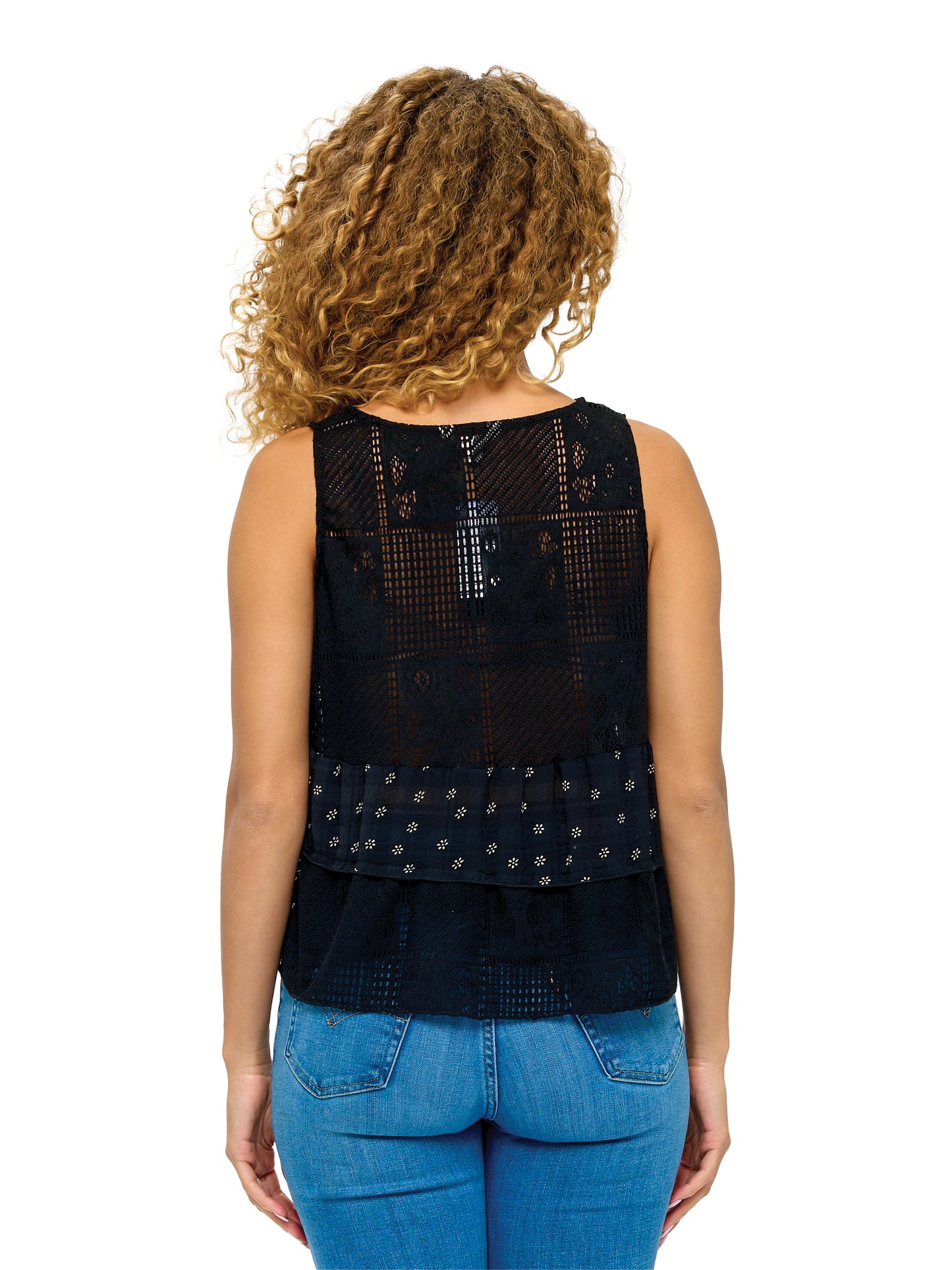 Boho Floral Knit Vest Button Up