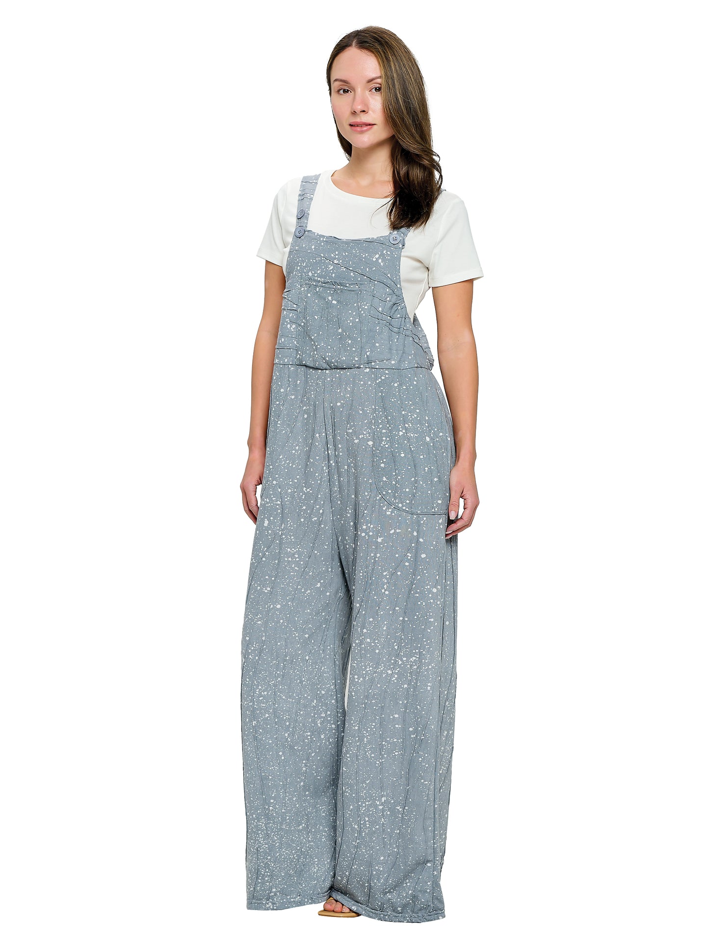 Boho Overall Hippie Multi Dot Dye