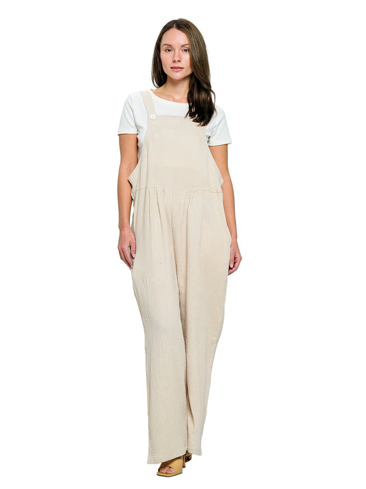 Overall Boho Casual Crinkle Cotton
