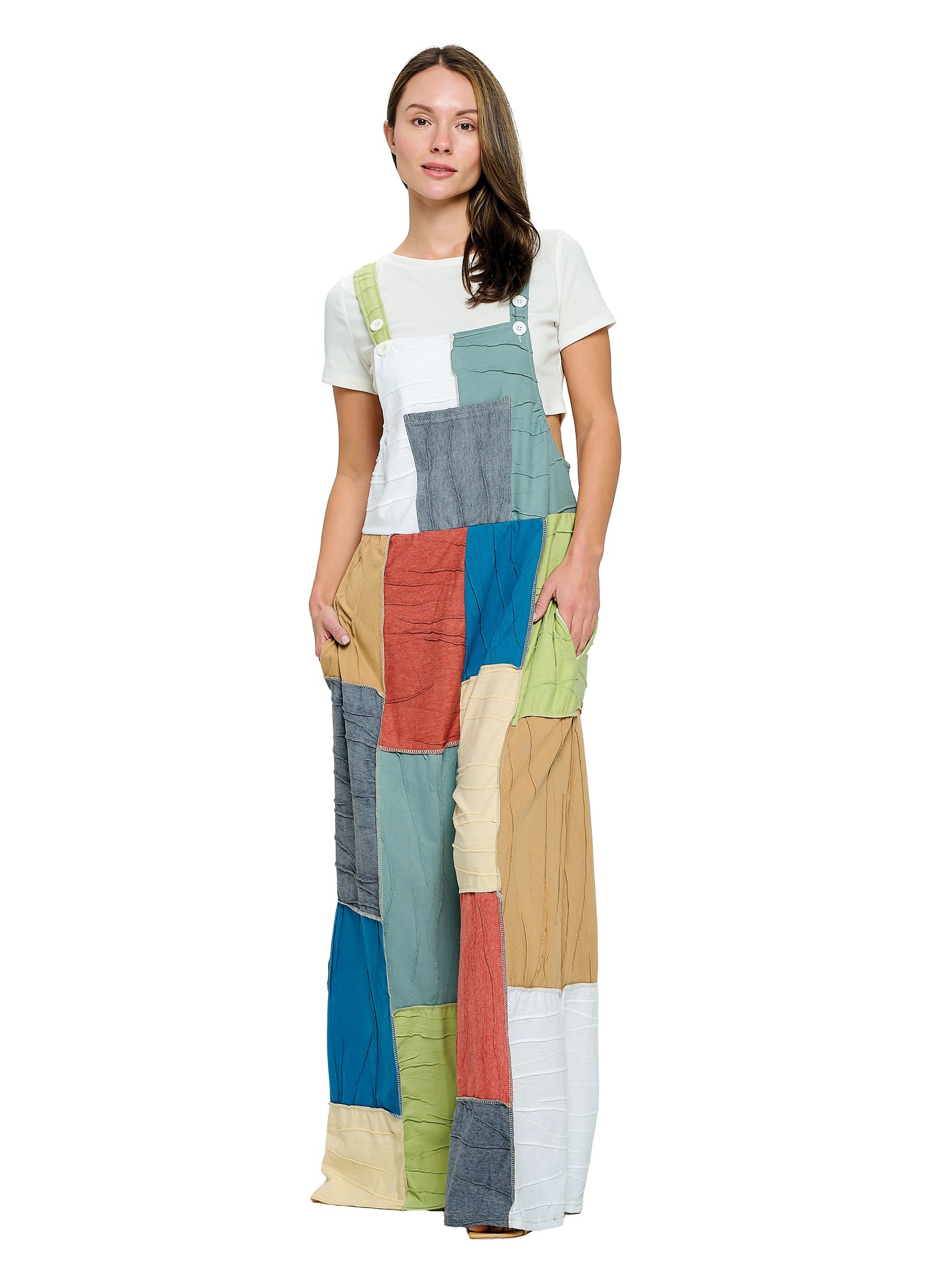 Overall Boho Patchwork Textured