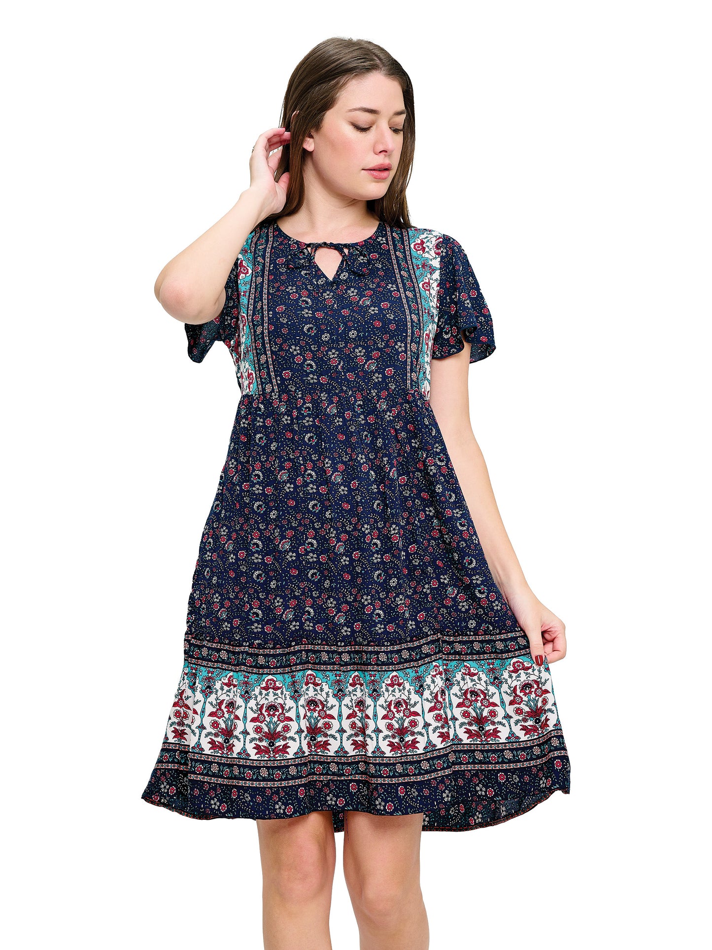 Dress Floral Pattern With Pockets