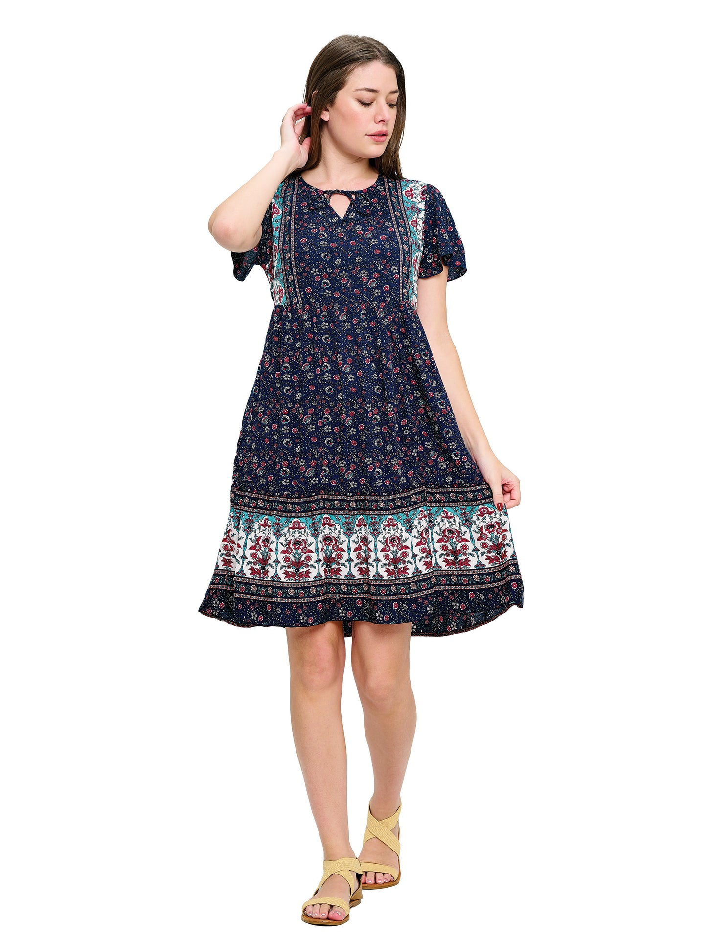 Dress Floral Pattern With Pockets