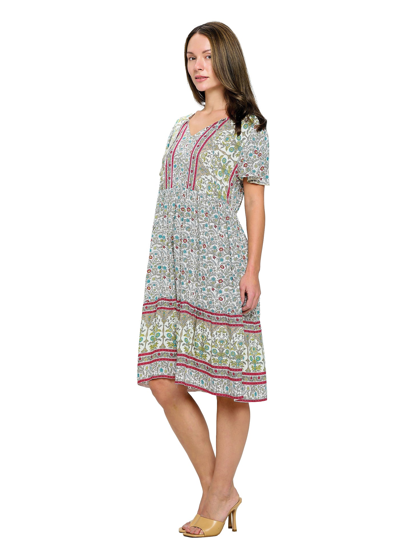 Dress Floral Pattern With Pockets