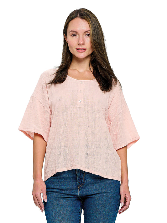 Boho Top Crinkle Loose Fit
