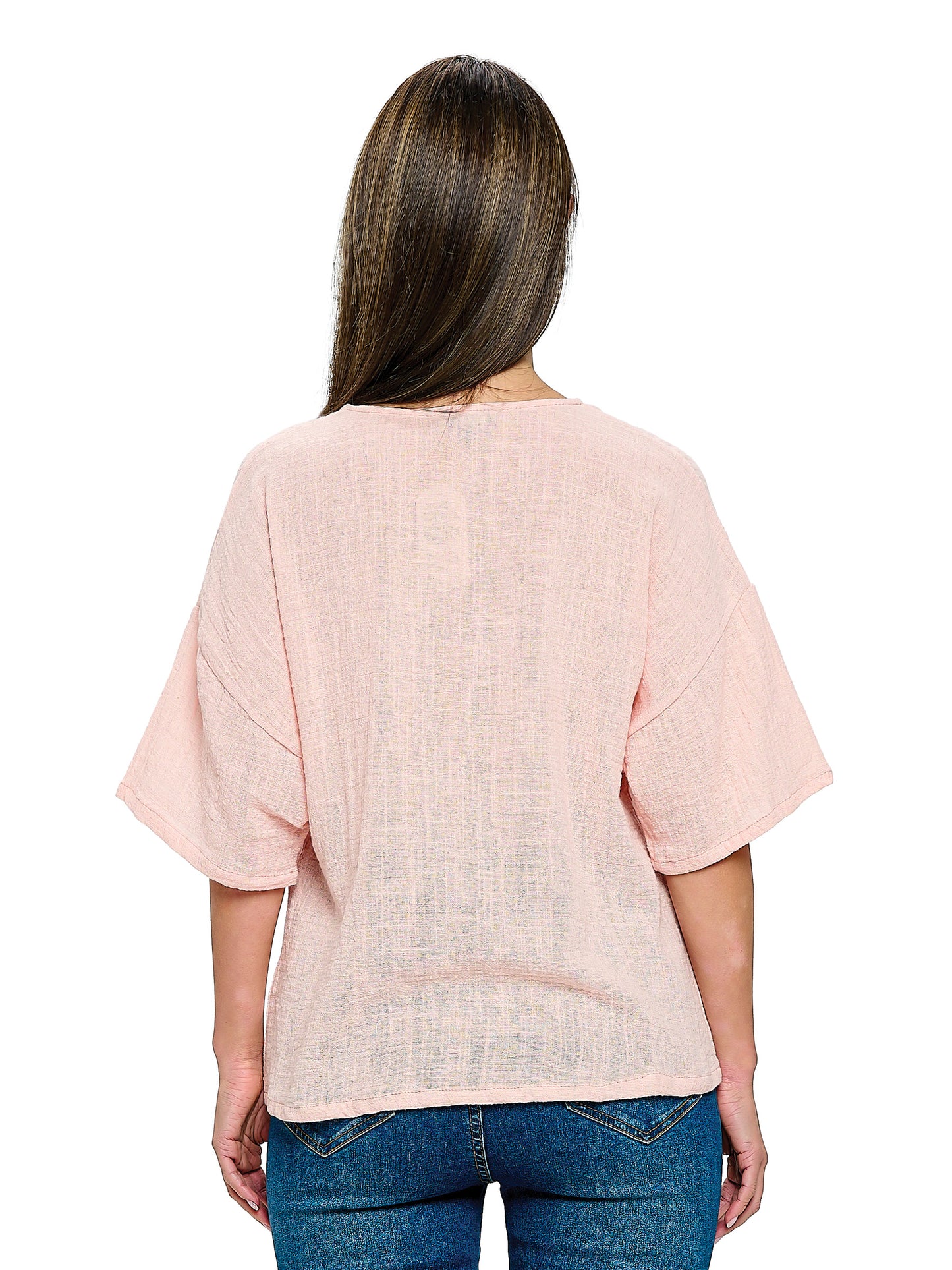 Boho Top Crinkle Loose Fit