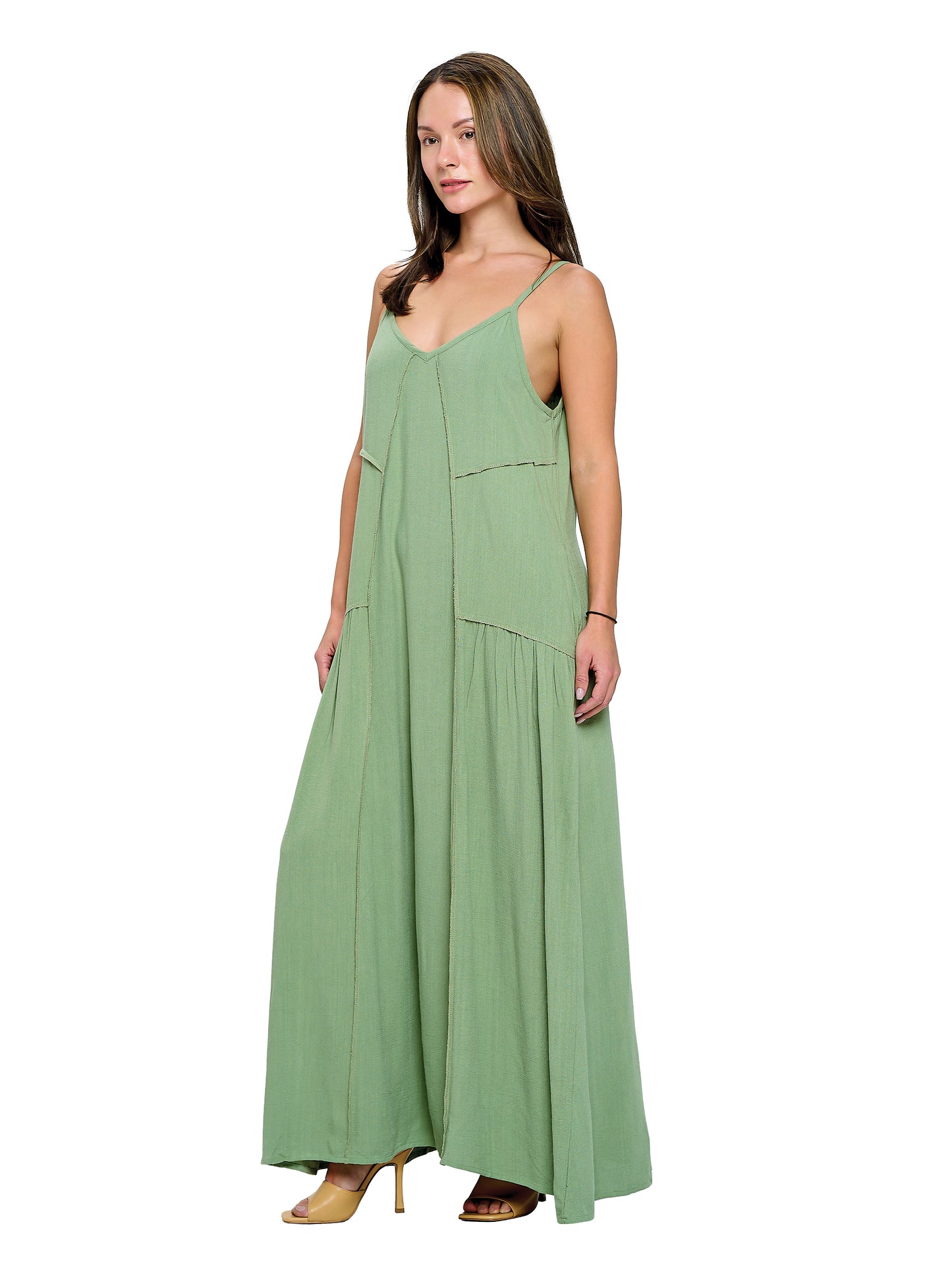 Natural Boho Maxi Dress Patchwork