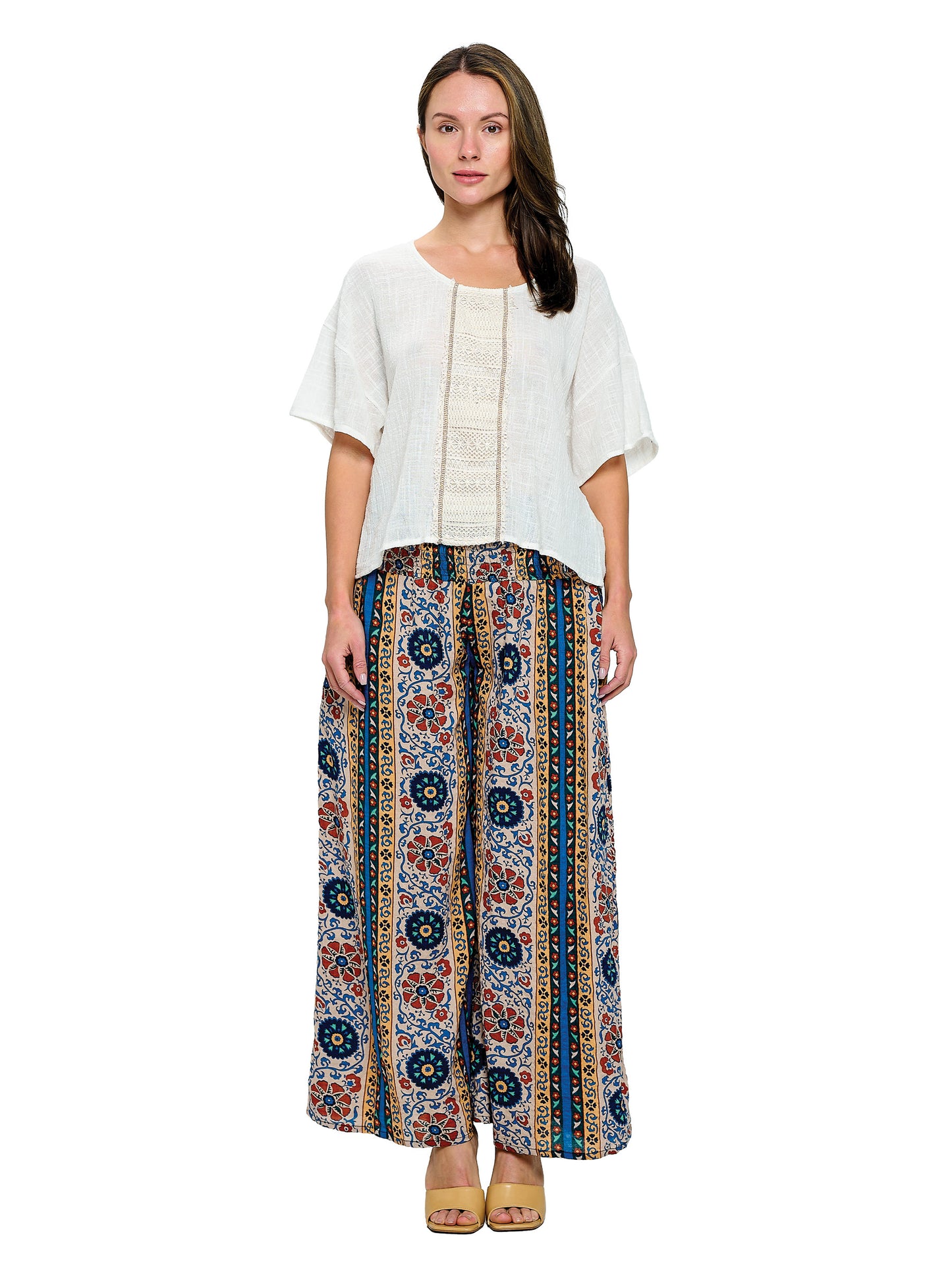 Pants Loose Fit Floral Pattern